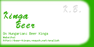 kinga beer business card